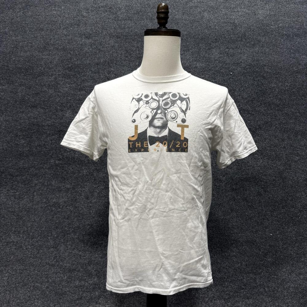 Gildan Justin Timberlake Shirt Mens Medium White 20/20 Experience Graphic Tee